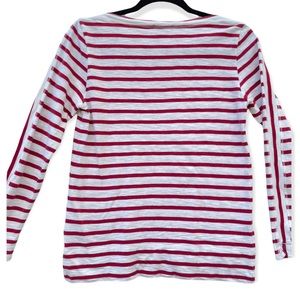 J CREW Stiped long sleeve top red white size XS